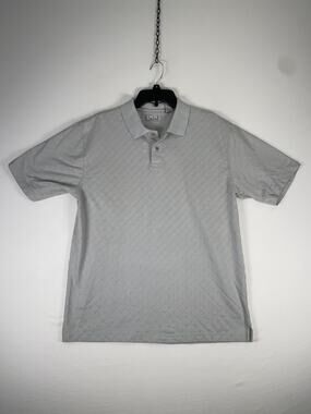 Ron Chereskin Polo Shirt Mens Large Gray Argyle Diamond Short Sleeve Casual